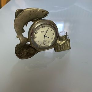 Seagull small pewter clock